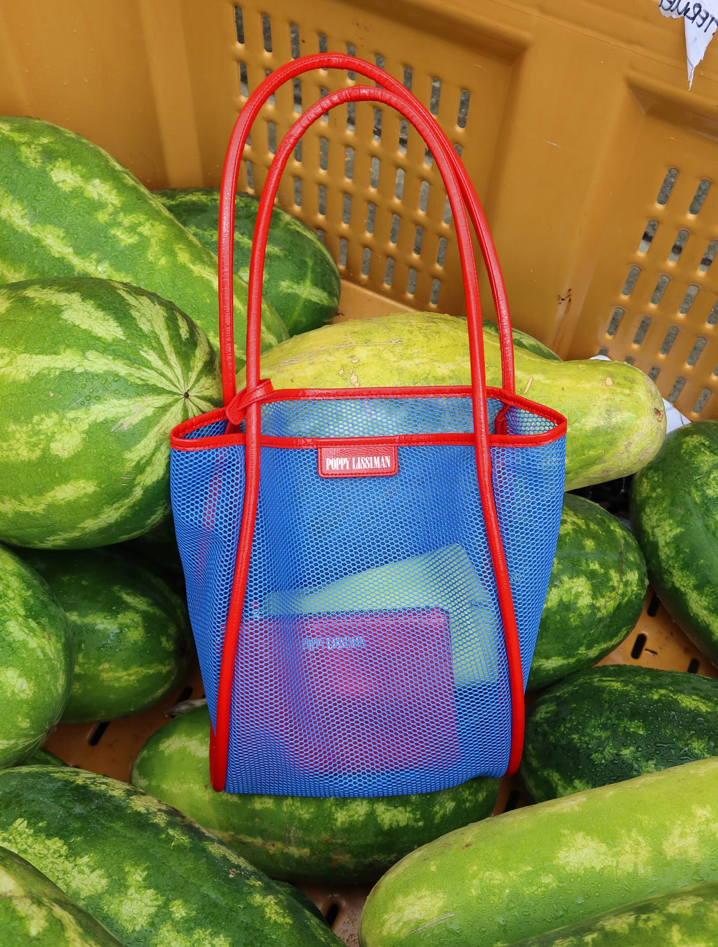 Nana Net Tote - Blue / Cherry