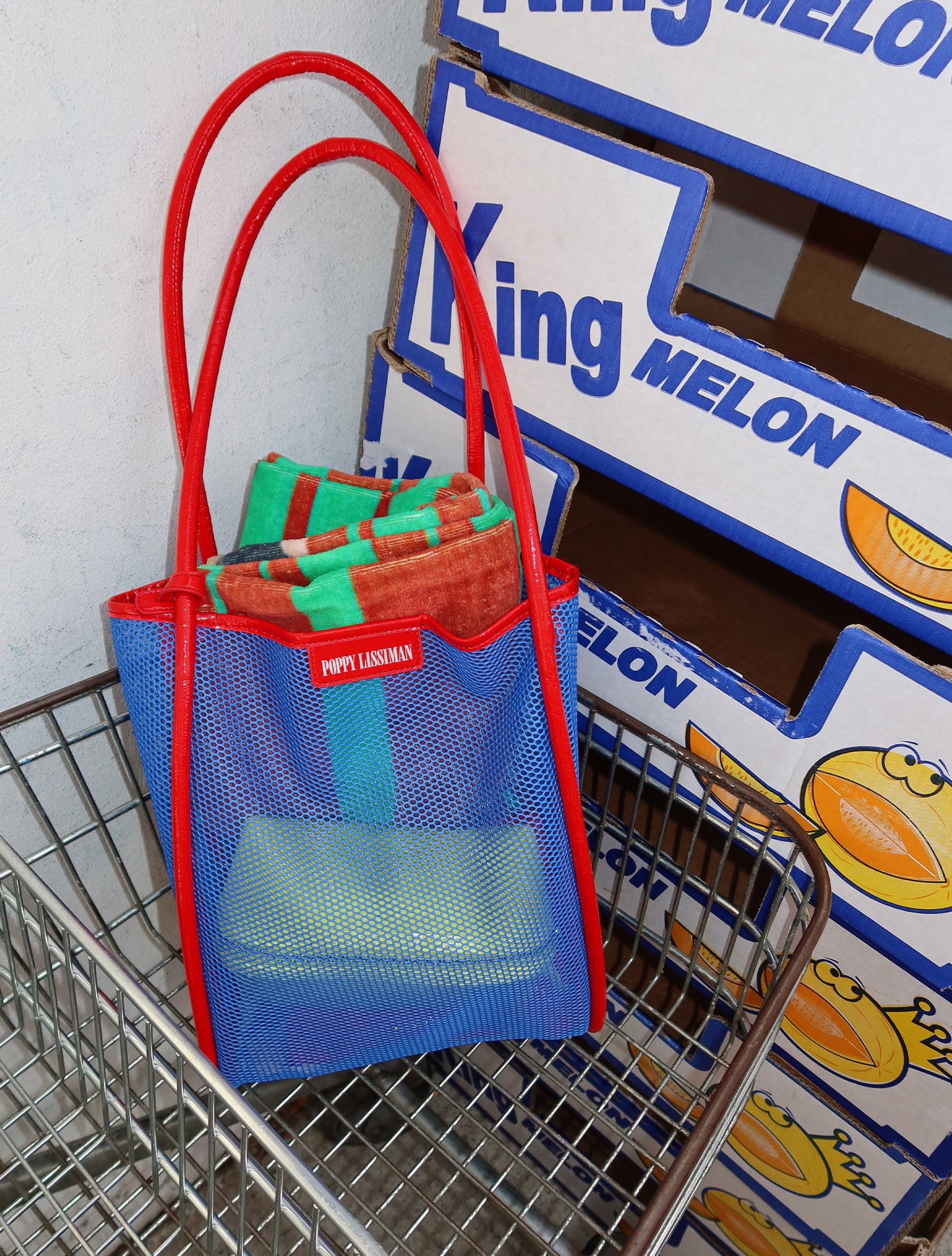 Nana Net Tote - Blue / Cherry