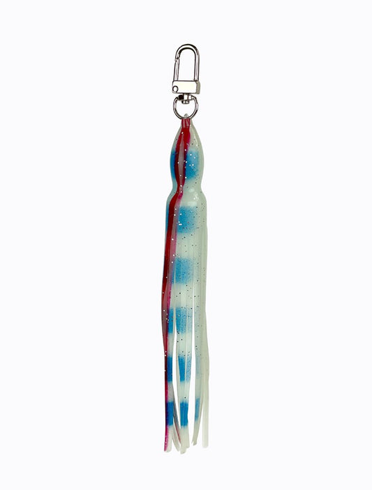 Squid Lure Keychain - Blue Stripe