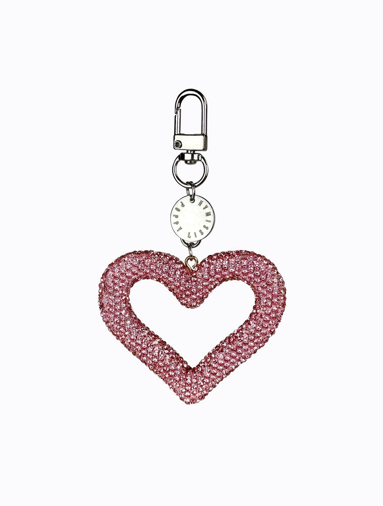 Rhinestone Heart Keychain