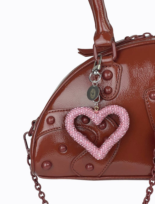 Rhinestone Heart Keychain