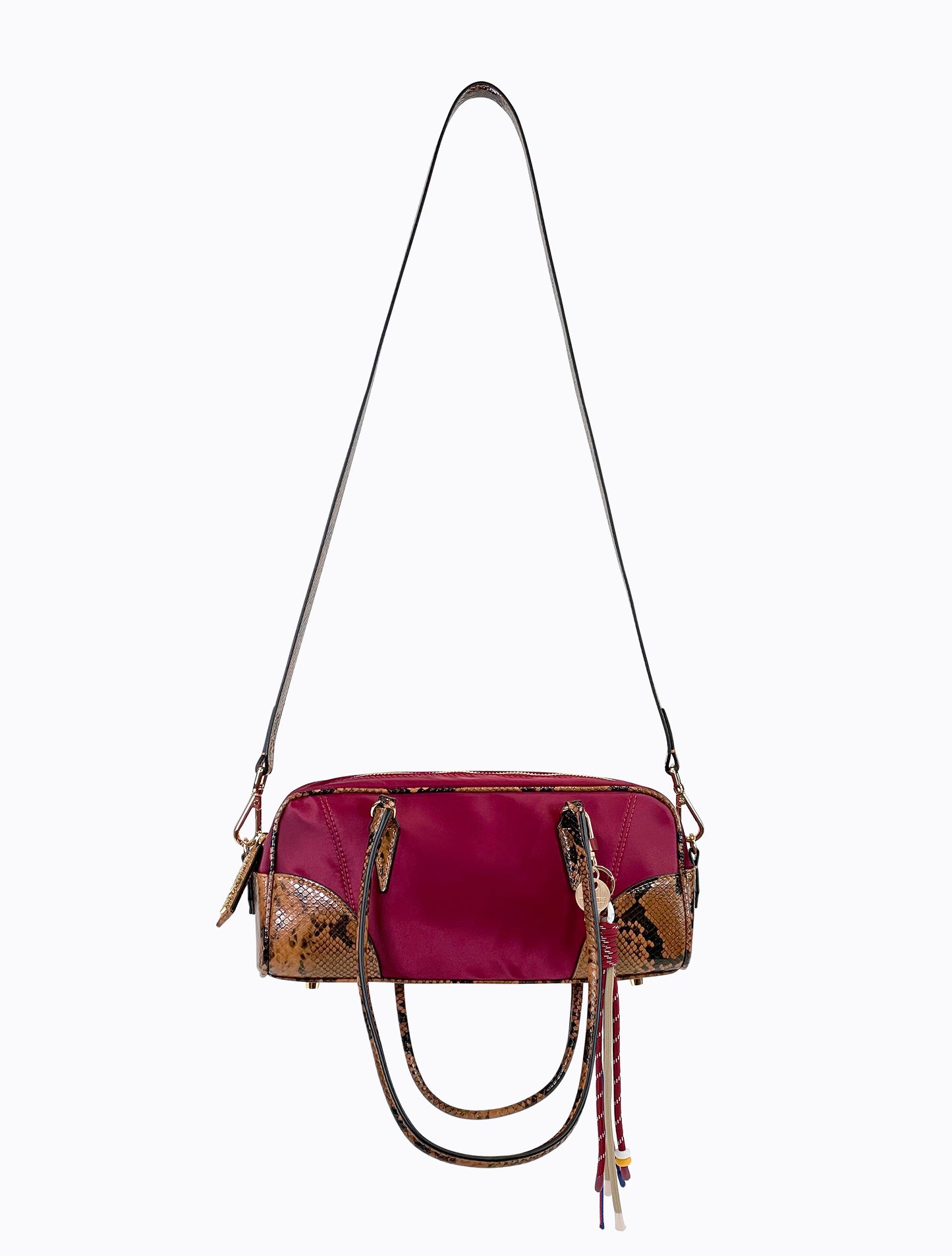 Brisk Barrel Bag - Aubergine / Tan