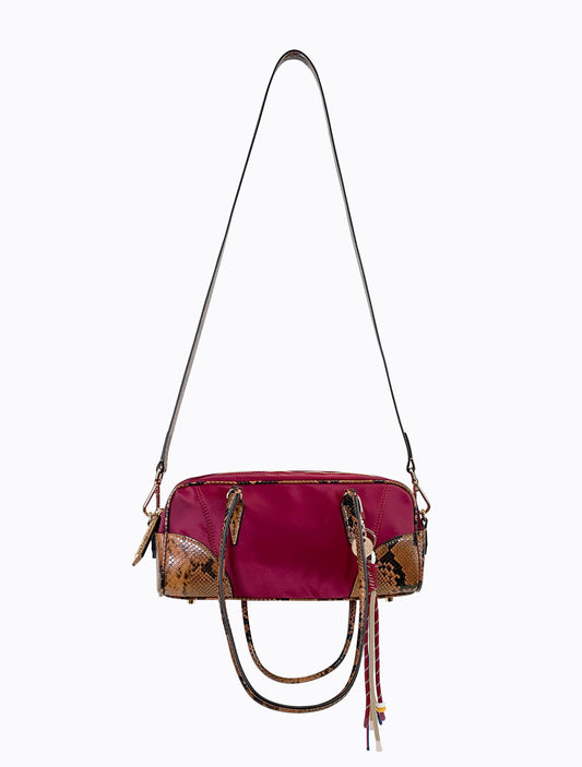 Brisk Barrel Bag - Aubergine / Tan