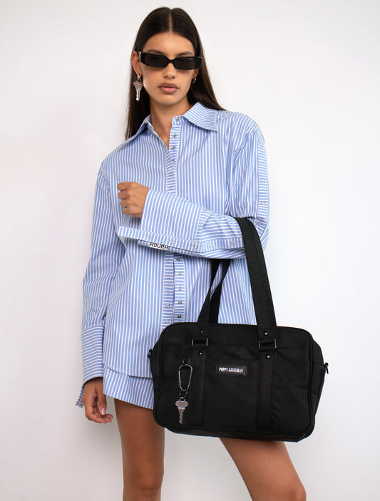 Koko Laptop Bag - Black / Sky Blue