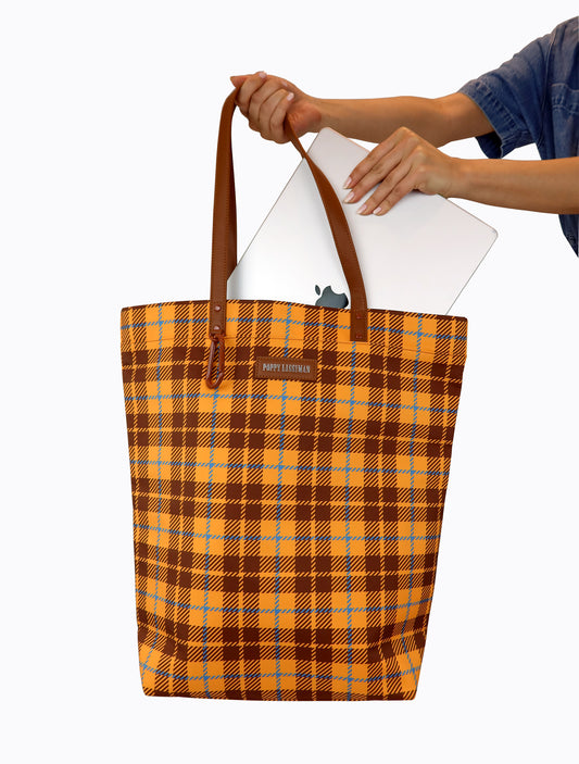 Tarnation Tote - Ochre Tartan