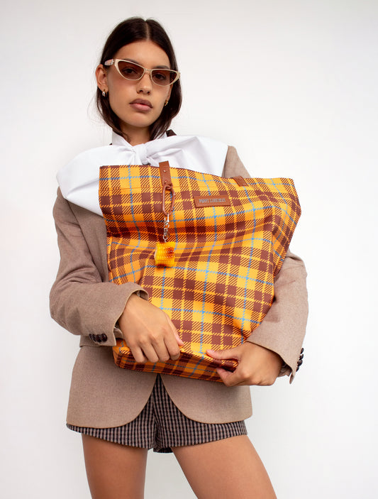 Tarnation Tote - Ochre Tartan